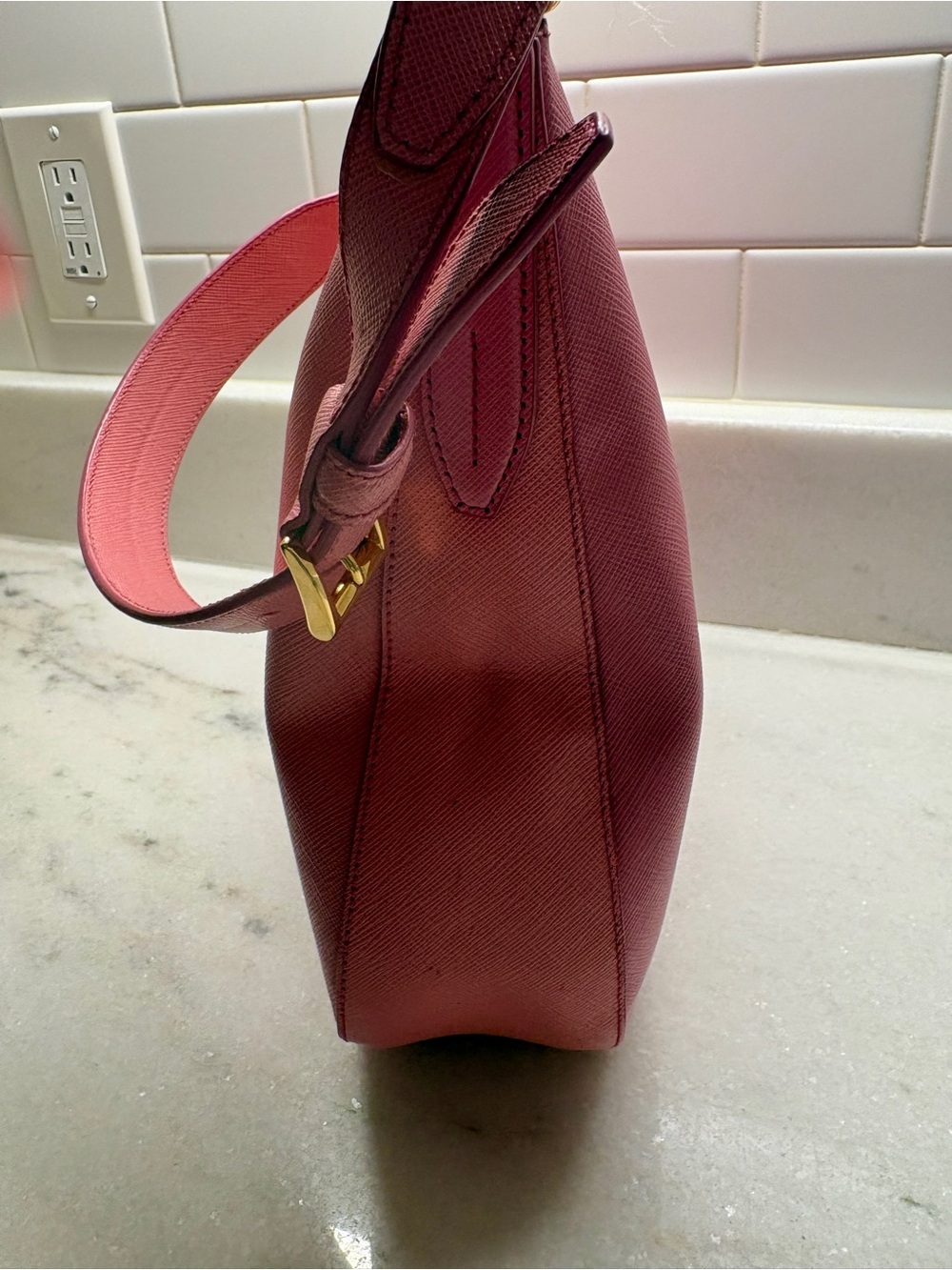 Pink Leather Shoulder Bag by Prada! - Picture 9 of 10